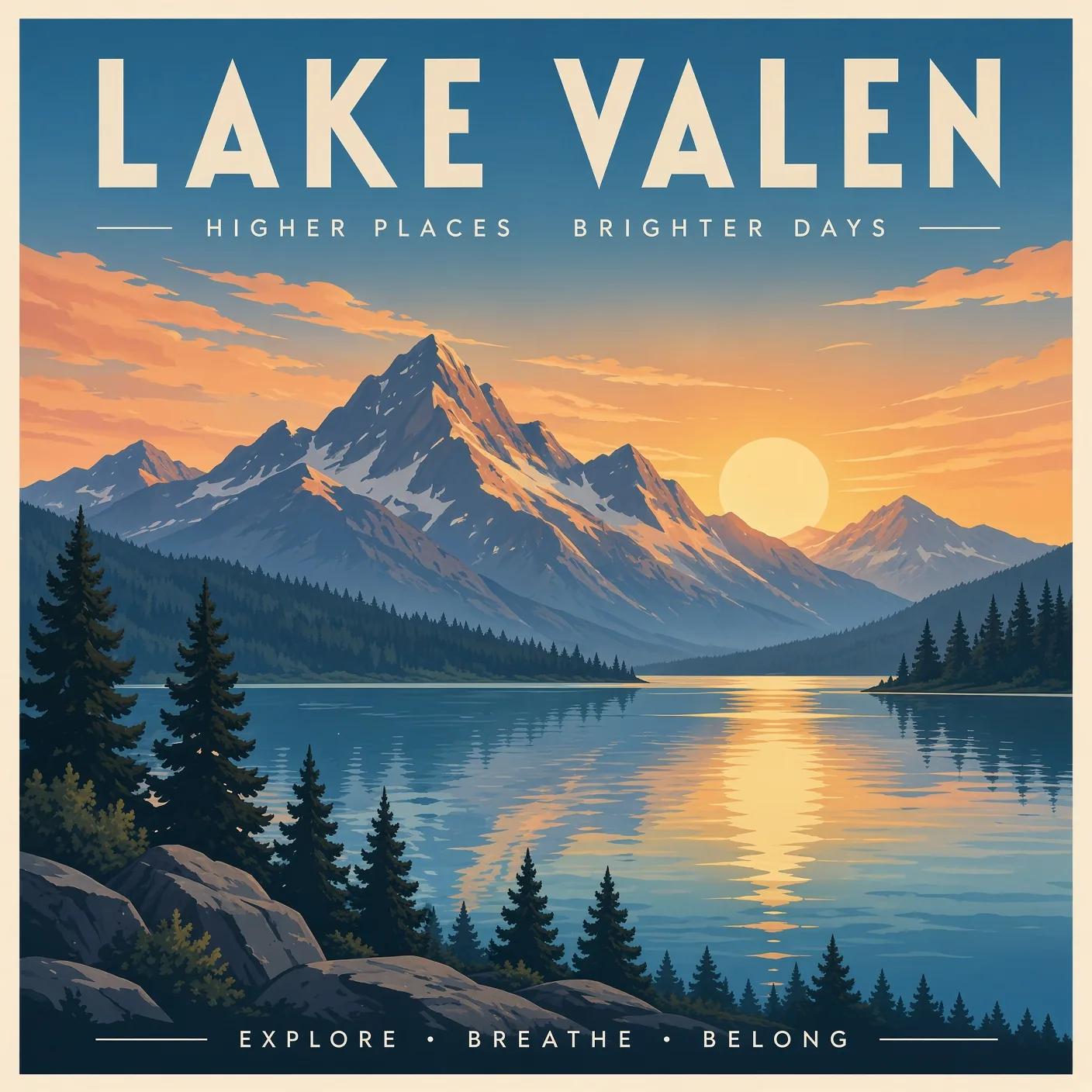 The LAKE VALEN poster with the fold grid removed. Restored with Grok Imagine.