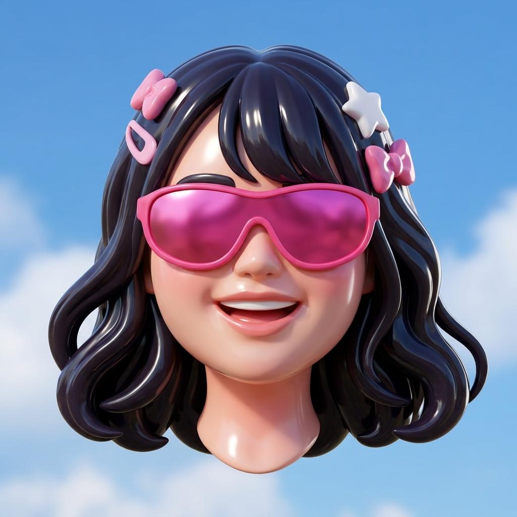 Create a premium glossy 3D "designer toy" render of the subject(s) using the uploaded image as the only reference. Render one floating head per person (no duplication), cropped cleanly below the jaw w